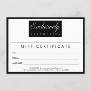 Gift Certificates – Exclusively Aesthetics